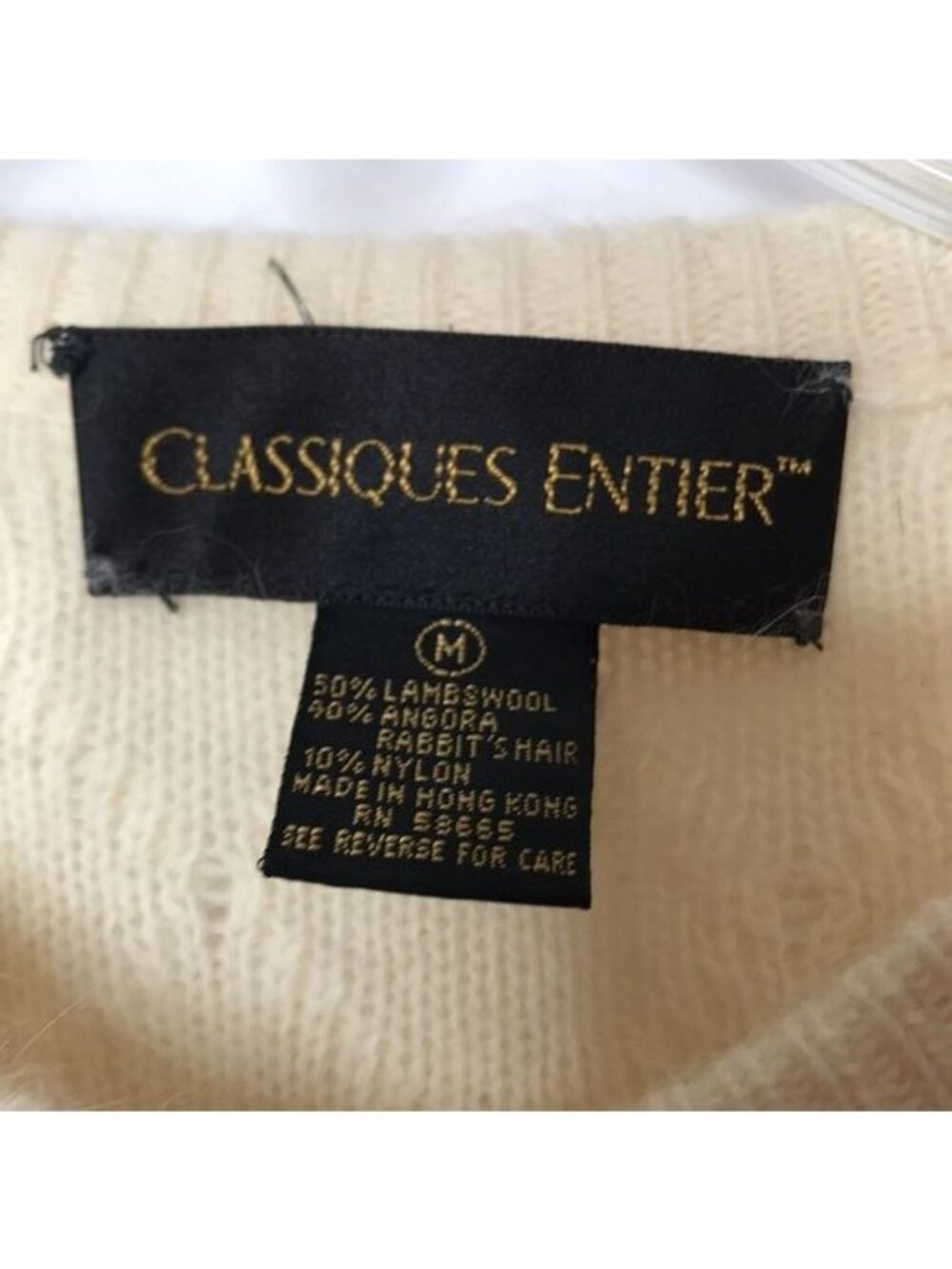 Vintage Classiques Entier Lambs Wool Cardigan with Pearl Embellishments M MEDIUM - Picture 2 of 9